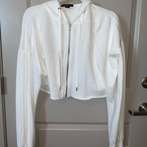 cropped white sweatshirt